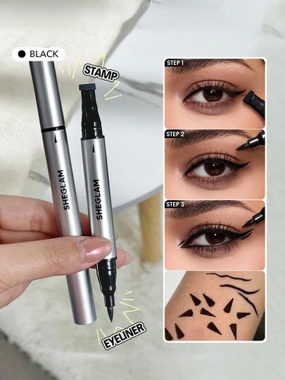 SHEGLAM Wing It Waterproof Liner Duo - Black Kohl Kajal Henna Brand Beauty Cosmetic Makeup For Women And Girls