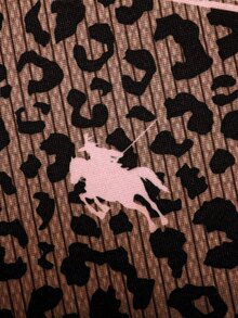 SHEIN 兒童青少年女孩秋冬休閒街頭風豹紋條紋兩件套 長袖拉鍊連帽外套 + 寬腿運動長褲 休閒套裝，適合外出，舒適 - 彩色 - 查看 8