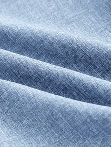 HIMLAND Men's Front Button Short Sleeve Shirt Set - Blue - View 5