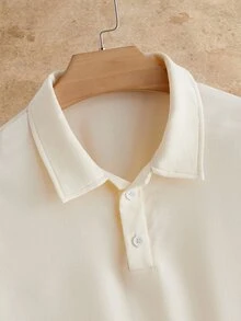 Ocevento 男士純色短袖 Polo 衫與抽繩腰長褲休閒日常穿搭 - 彩色 - 查看 4