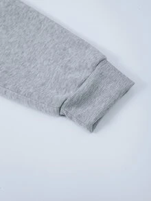 Resyla Men 男士休閒基礎款寬鬆拉鍊連帽衛衣，秋冬度假款，灰色 - 淺灰色 - 查看 4