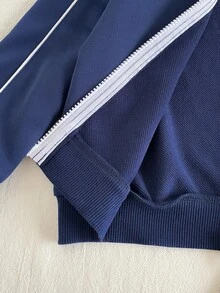 SHEIN 男孩連帽衫與運動衫套裝 - 藏蓝色 - 查看 3