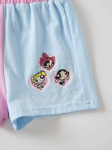 THE POWERPUFF GIRLS X SHEIN 女嬰卡通印花T恤短褲套裝 - 彩色 - 查看 6
