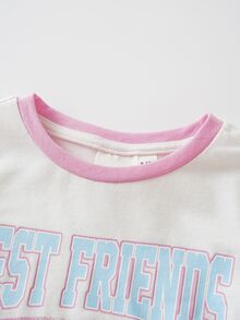 THE POWERPUFF GIRLS X SHEIN 女嬰卡通印花T恤短褲套裝 - 彩色 - 查看 4