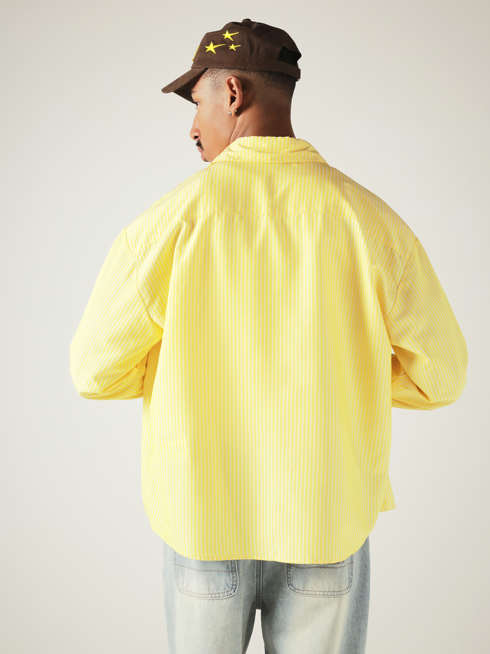 SUMWON Striped Button-Down Shirt With Chest Embroidery