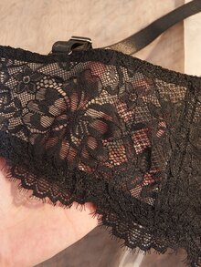 Divavoom قطعة واحدة حمالة صدر دانتيل مثيرة للنساء بمقاسات كبيرة - الأسود - مشاهدة 6