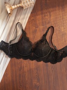 Divavoom قطعة واحدة حمالة صدر دانتيل مثيرة للنساء بمقاسات كبيرة - الأسود - مشاهدة 4