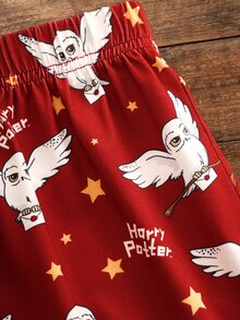 HARRY POTTER X SHEIN Tween Girl Printed Camisole Top And Shorts Loungewear - Red - View 7