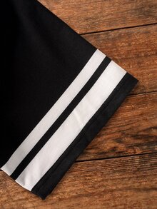 HARRY POTTER X SHEIN Men's Letter Print Short Sleeve Polo Shirt - Black - View 5