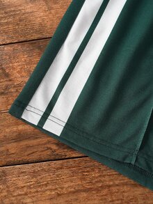 HARRY POTTER X SHEIN Men's Letter Print Short Sleeve T-Shirt And Shorts Casual Set - Army Green - View 9