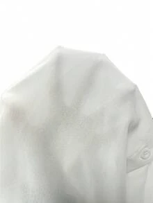 Franclia 女士春夏新款优雅法式简约白色翻领无袖衬衫 – 单排扣下摆系带设计，轻盈透气修身，适合春夏穿着。 - 白色 - 查看 7