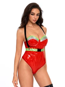 ROMWE Anime Halloween Sexy Firefighter Costume For Women, 3 Pieces - Multicolor - View 9