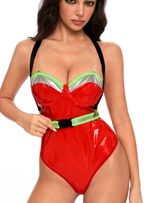 ROMWE Anime Halloween Sexy Firefighter Costume For Women, 3 Pieces - Multicolor - View 5