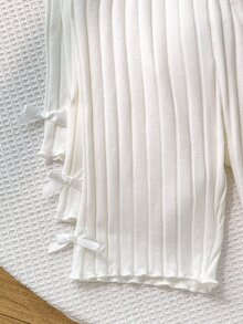 Tween Girl Multi-Pack Solid Color Knit Cycling Leggings 3pcs RANDOM - White - View 3