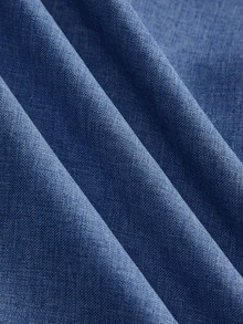 SHEIN Essnce Plus Size Women's Solid Color Pleated Wide Leg Loose Long Pants With Pockets Fall - Blue - View 7
