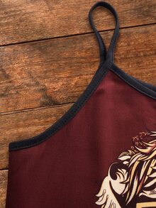 HARRY POTTER X SHEIN 2pcs Fun Casual Style Tween Girl Camisole Top And Shorts Comfortable 2 Pieces Loungewear Set - Multicolor - View 4