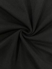 SHEIN Women's French Style Sheer Mesh 2 In 1 Cowl Neck Long Sleeve Top, Premium Drape Pleated Slim Fit Bodycon Undershirt - Black - View 6