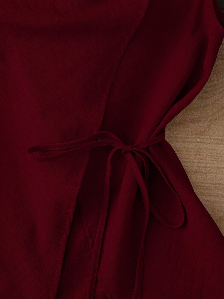 Franclia New Arrival Sleeveless Unique Design Tank Top For Women, Spring/Summer - Burgundy - View 4