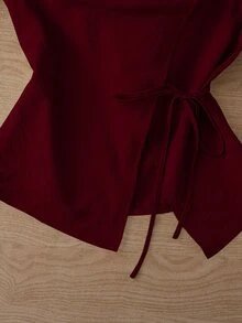 Franclia New Arrival Sleeveless Unique Design Tank Top For Women, Spring/Summer - Burgundy - View 6