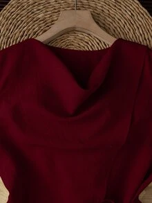 Franclia New Arrival Sleeveless Unique Design Tank Top For Women, Spring/Summer - Burgundy - View 5