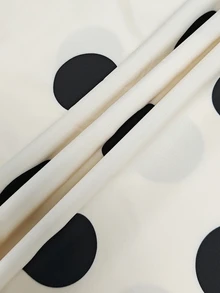 RosyDaze Kemeja Wanita Kerah Tegak Motif Polkadot Kasual Serbaguna untuk Pemakaian Sehari-hari - Aprikot - View 3