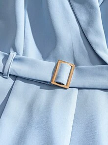 Franclia Fashionable Jumpsuits With Belt Waist, Women's Elegant Flowing Jumpsuits - Baby Blue - View 6