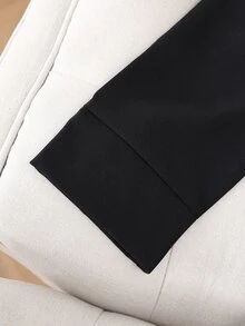 Franclia 3/4 Sleeve Linen Blazer With Notched Lapel And Cinched Waist, Office/Commuter Wear - Black - View 8