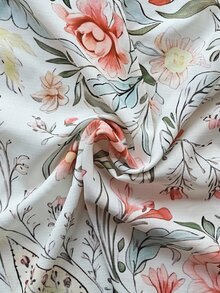 SHEIN Franclia 女款春夏法式復古鄉村風波西米亞荷葉邊圓領單排扣無袖上衣，寬鬆休閒風格，適合早午餐與度假 - 彩色 - 查看 4