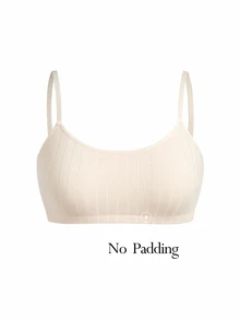 Ocili Women's Comfortable Cotton Rib Knit Bra - Khaki - View 8