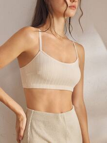 Ocili Women's Comfortable Cotton Rib Knit Bra - Khaki - View 6