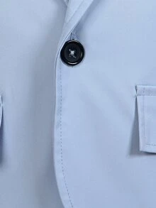 男童 4 件套紳士西裝套裝，嬰兒藍西裝外套、背心、長褲與領帶，適合婚禮、生日、舞會、畢業典禮、返校的正式穿著 - 淺藍色 - 查看 8