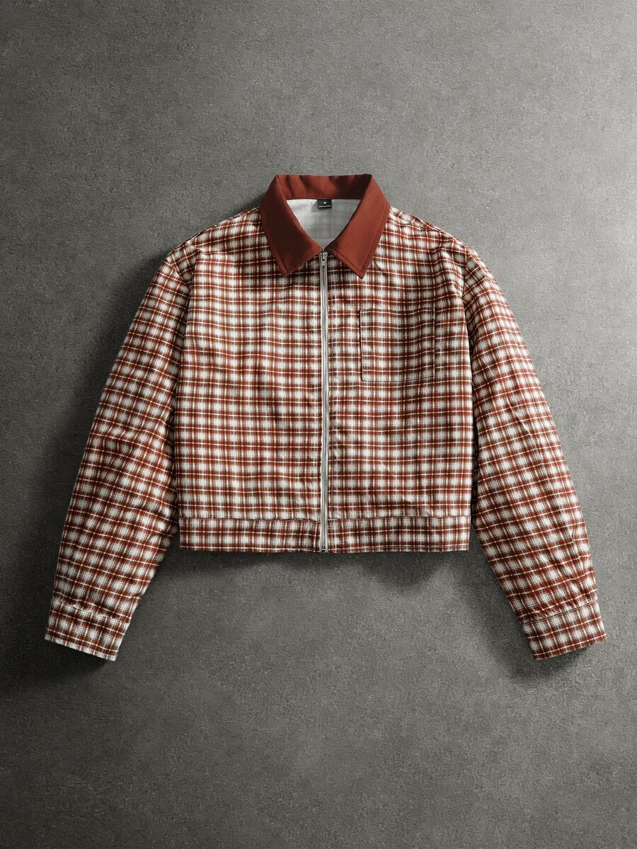 PAVTROS Men's Autumn Casual Plaid Jacket - Multicolor - View 1