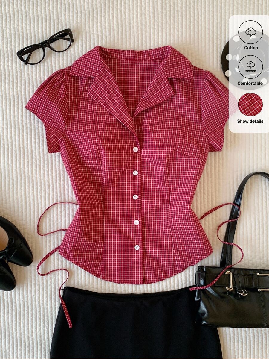 Comfortcana Women's Plaid Casual Versatile Everyday Outing Shirt - Multicolor - View 1