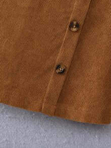 SHEIN Elladie kids 女童小女孩燈芯絨吊帶裙套裝 假領羅紋針織上衣 2件式裙裝套裝 秋冬服飾 - 彩色 - 查看 5