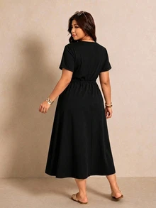 SHEIN Frenchy Plus Size Dresses - Black - View 2