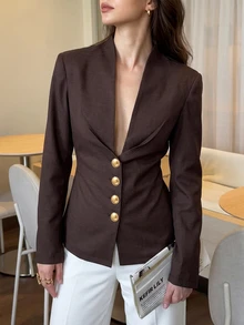 SHEIN معاطف نسائية - بني - مشاهدة 3