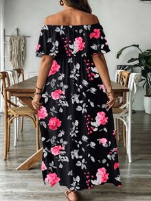 SHEIN VCAY 大尺碼女款浪漫度假風花卉洋裝 - 彩色 - 查看 2