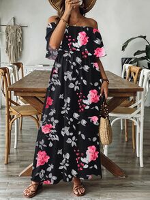 SHEIN VCAY 大尺碼女款浪漫度假風花卉洋裝 - 彩色 - 查看 3