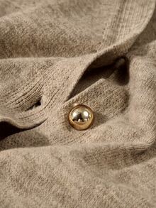 Franclia 新款休閒寬鬆居家服舒適極簡卡其色女款針織衫兩件套 - 杏色 - 查看 8