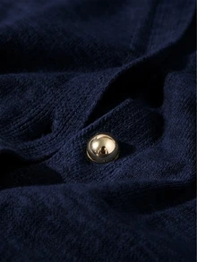 Franclia 新款休閒寬鬆居家舒適極簡風卡其色女款針織衫兩件套 - 藏蓝色 - 查看 8