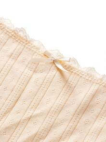 Ocili Women's Contrast Lace Bow Decor Fashion Briefs - Khaki - View 8