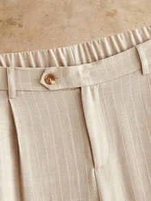 EASEVO Men's Plus Size Casual Commute Striped Pants - Khaki - View 5
