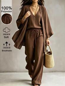Linhara CURVE Plus Size Co-Ords - Brown - View 7