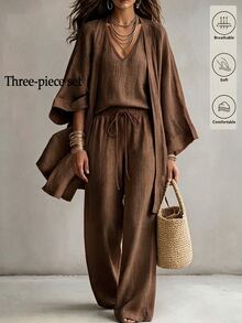Linhara CURVE Plus Size Co-Ords - Brown - View 1