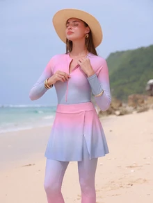Swim Shayni 漸層色保守款女式優雅度假泳衣套裝 - 彩色 - 查看 7