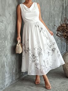 Velvienne Women's Summer French Style Wedding Brunch Formal Dress, Flowy Texture, Pastoral Outfit, Plus Size Evening All White Elegant Celestial - Multicolor - View 5