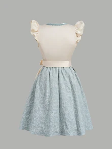 Fairmaia 德式傳統優雅 Ninang 復古女裝洋裝，泰國度假婚禮風格，摩洛哥白色秋季款 - 綠色 - 查看 3