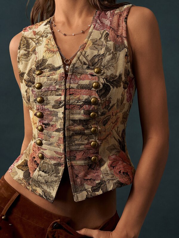 Bohemela Casual Woven Fitted Women's Vest Jacket