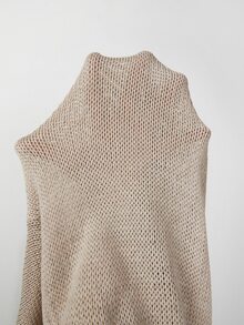 SHEIN Setelan Sweater Rajut Dua Potong Sporty Khaki Fashion untuk Wanita, Dapat Dipakai di Rumah & Luar Ruangan - Khaki - View 5