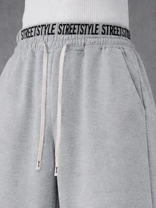 STYNVO Men's Casual Versatile Double Waistband Sweatpants - Grey - View 5